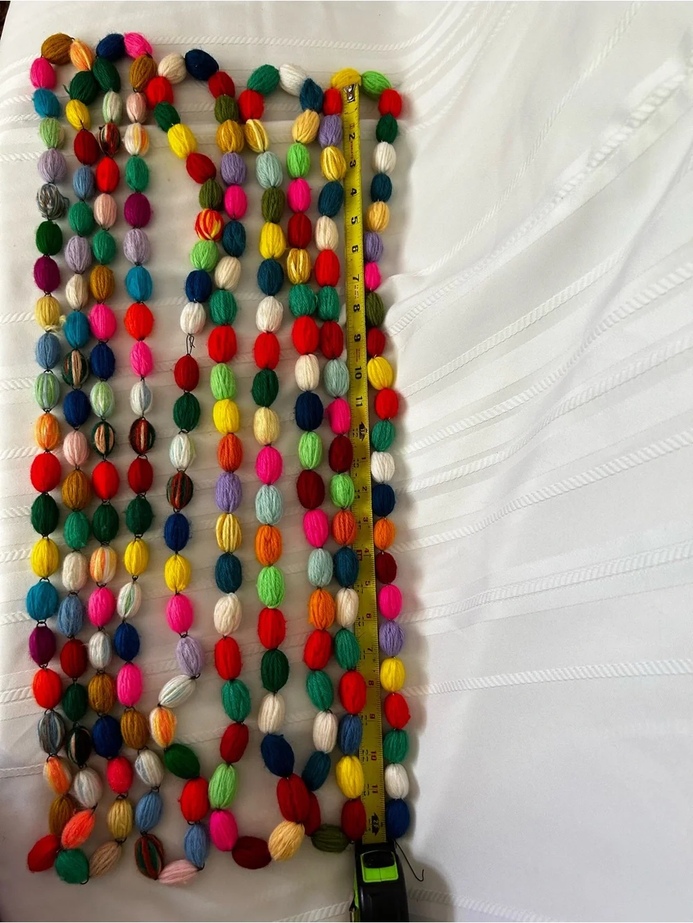 Vintage Mexican Pompom Garland Christmas Tree Home Holiday Decor Multicolor